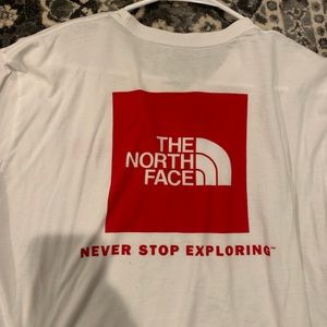 Really good condition white North face tee